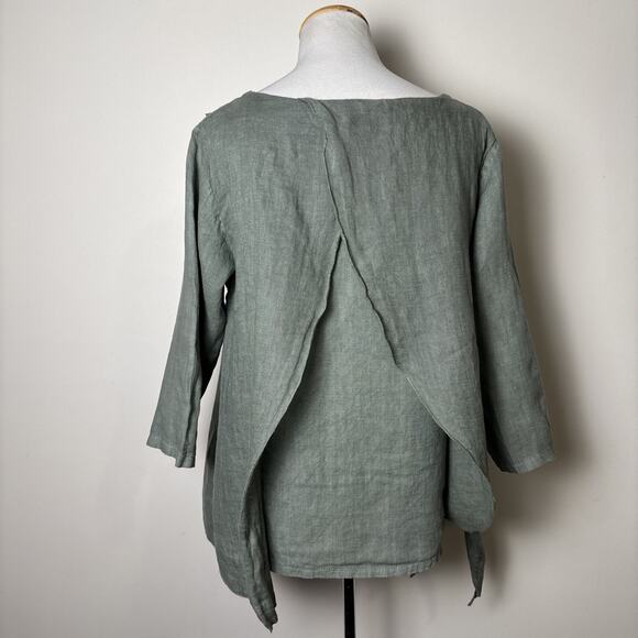 Milio Milano Womens Linen Layered Tunic Top Size S Minimalist Indie Lagenlook - Picture 2 of 8